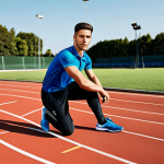 Diadora - Italian Craftsmanship**

"A professional athlete, fully clothed in Diadora branded athletic wear, training outdoors on a track, focused expression, perfect anatomy, correct proportions, natural pose, safe for work, appropriate content, professional, modest, family-friendly, high quality, dynamic action shot."

**