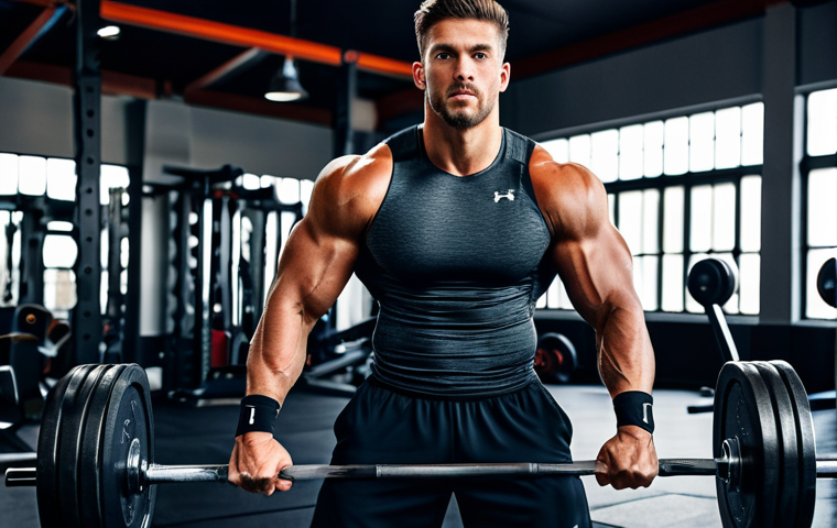 **
"A male athlete intensely focused during a gym workout, wearing Under Armour compression shirt and pants, fully clothed, appropriate attire, safe for work, perfect anatomy, dynamic pose, gym background with weights, professional sports photography, high quality, family-friendly."
**